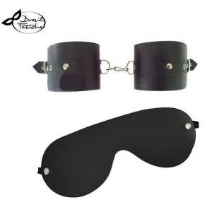 Kit de Algema em Couro Sintético + Venda - Brasil Fetiche