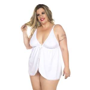 Camisola Dantele aberta Plus Size (GG) - Pimenta Sexy