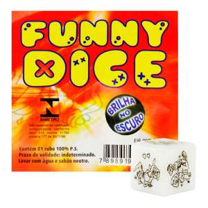 Dado com Chaveiro Funny Dice (Brilha no Escuro) - Diversão ao cubo