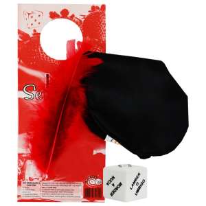 Kit Sensações (Dado + Venda + Aviso de porta + Pena) - Diversão ao cubo