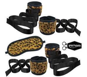 Kit bondage pelúcia (4 amarras + venda) - La Pimienta