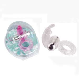 Anel Peniano com 10 Vibrações e Estimulador em Formato de Coelho - VM - Importado