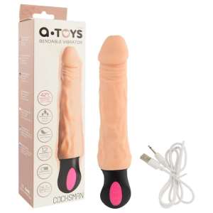 Vibrador Vertebrado Recarregável em Cyberskin com Aquecimento Cyber With Heating - Q Toys 19 x 3,4 cm  - Intt