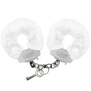Algema de metal com pelúcia super reforçada - Cor: Branco - La Pimienta