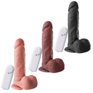 Prótese 19 x 4,5 cm com escroto, vibrador e ventosa - Soulsex