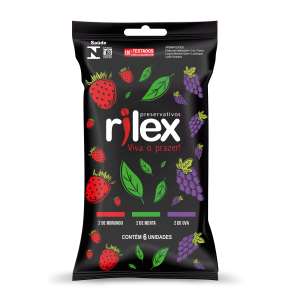Preservativo Mix de Frutas (Morango / Menta / Uva) com 6 unidades - Rilex