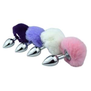 Plug de metal com pompom - Tamanho pequeno - VM - Importado