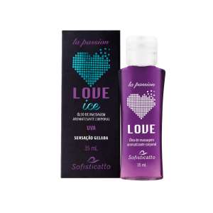 Óleo de Massagem Beijável Love Ice 30ml - Sabor: Uva - Sofisticatto