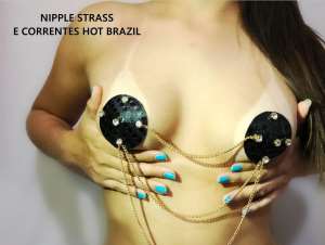 Nipple Cover Strass com Correntes - Hot Brasil
