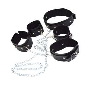 Kit Trio Coleira, Algema e tornozeleira com corrente - La Pimienta