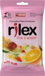 Preservativo com aroma de Tutti-Frutti com 3 unidades - Rilex