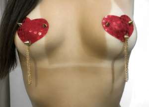 Nipple Cover (Cobertor de Mamilos) Sensação Coração com Correntes - Hot Brasil