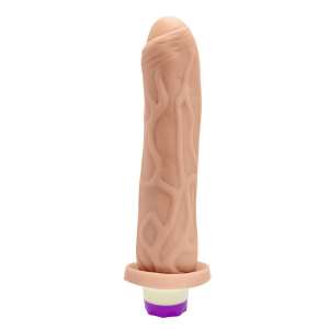 Prótese Fogo da Paixão com Vibrador Interno 18 x 4,5 cm - Hot Flowers