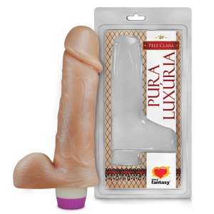 Prótese 18 x 4,4 com Escroto e Vibrador Interno - Sexy Fantasy