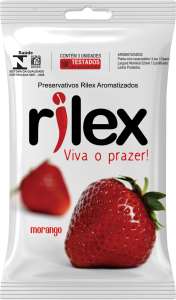 Preservativo com aroma de Morango com 3 unidades - Rilex
