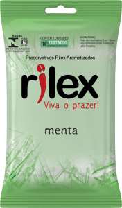Preservativo com aroma de Menta com 3 unidades - Rilex