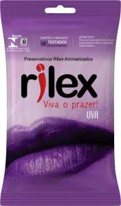 Preservativo com aroma de Uva com 3 unidades - Rilex